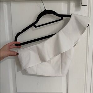 superdown White One-Shoulder Top